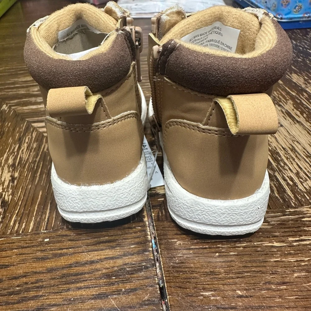 Kids Tan Casual Moc Toe Shoes